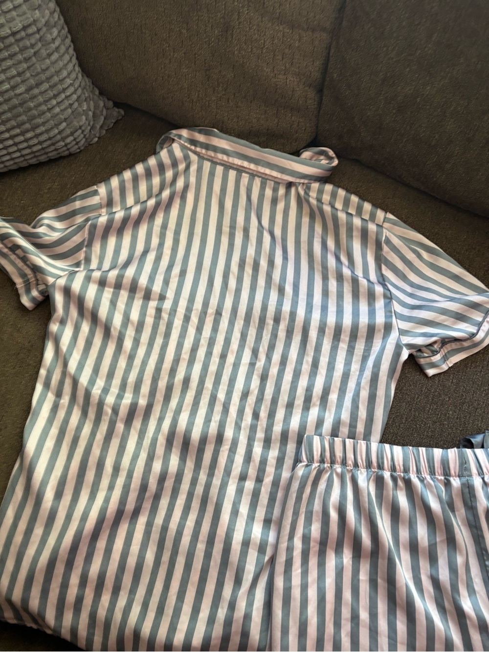 Victoria's Secret Pink and Blue Striped Short Sleeve Pajama Set - Picture 6 of 6